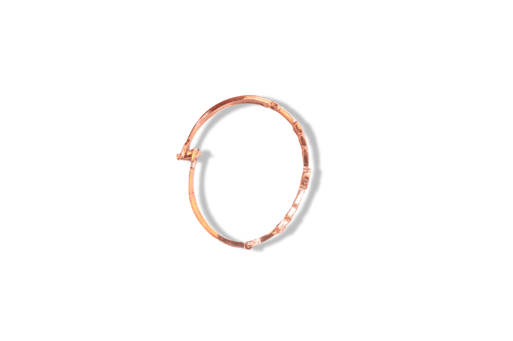 Gold Plated Cubic Zirconia Flower Bangle Bracelet