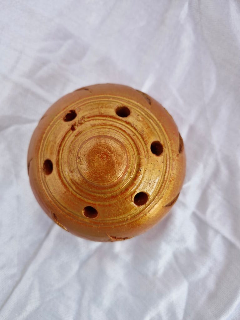 Handmade Golden Clay Incense Holder - Pooja Needs | Buy online on ZillyBuy