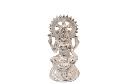 "Silver-plated idol of Hindu god Vishnu in his incarnation as Hayagriva, the horse-headed one"