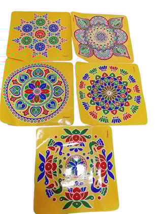 Pack of 5 Beautiful and intricate Rangoli stencils for Diwali decoration Pack of 5 Beautiful and intricate Rangoli stencils for Diwali decoration