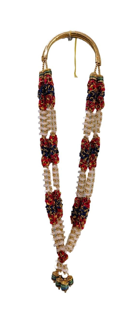 Bridal Varmala Garland of Red and Blue Artificial Flowers