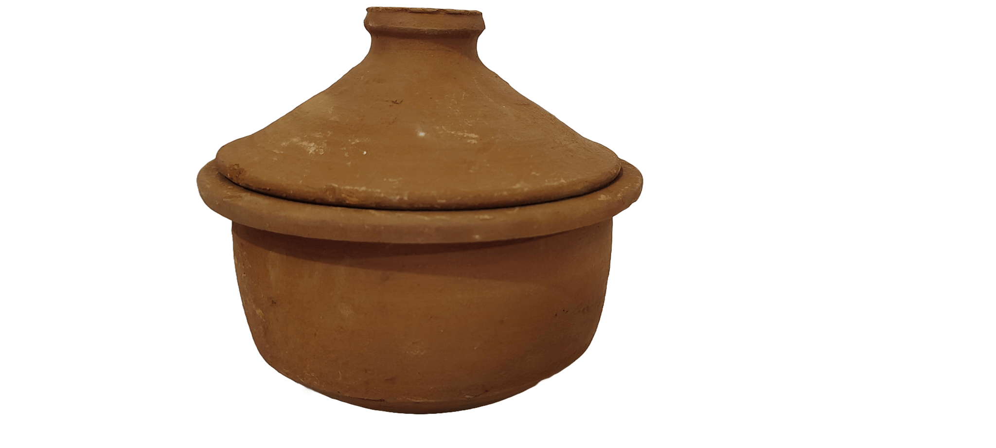**Handmade Clay Cooking Pot with Lid**