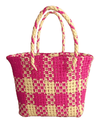 Small Handwoven Plastic Tote Bag