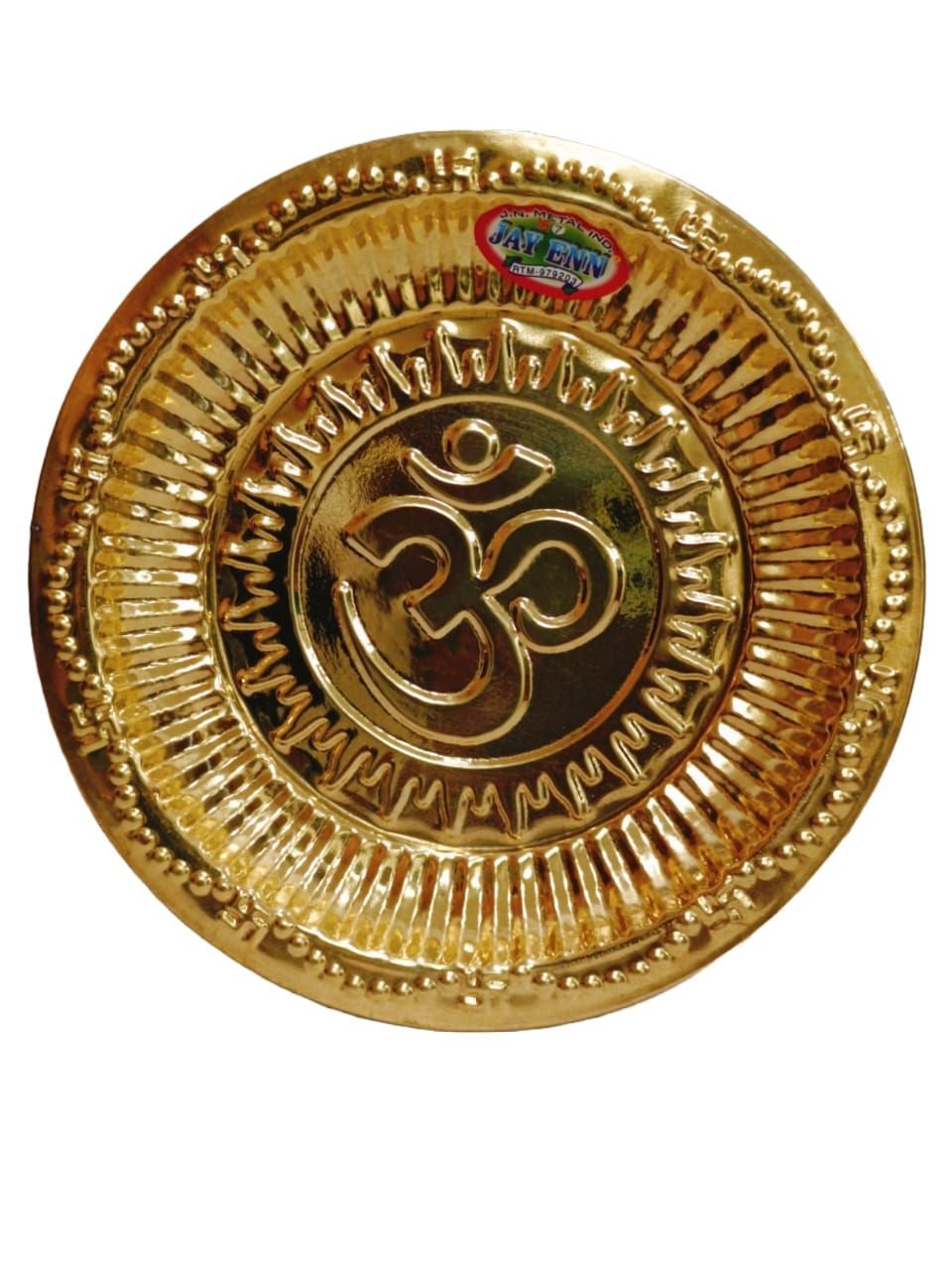 Gold-Plated Brass Om Symbol Plate