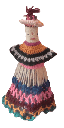 Colorful Handmade Crochet Doll-Shaped Bottle Cover