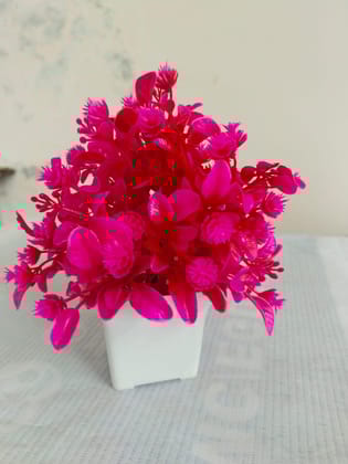 Artificial Potted Pink Flower Plant for Home Decor