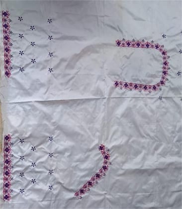 White Chikankari Embroidered Georgette Blouse Piece