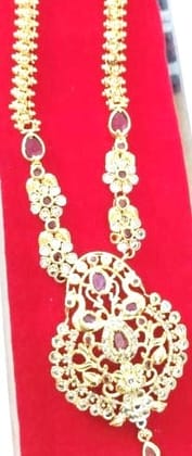 Stunning Ruby and Diamond Long Necklace Set