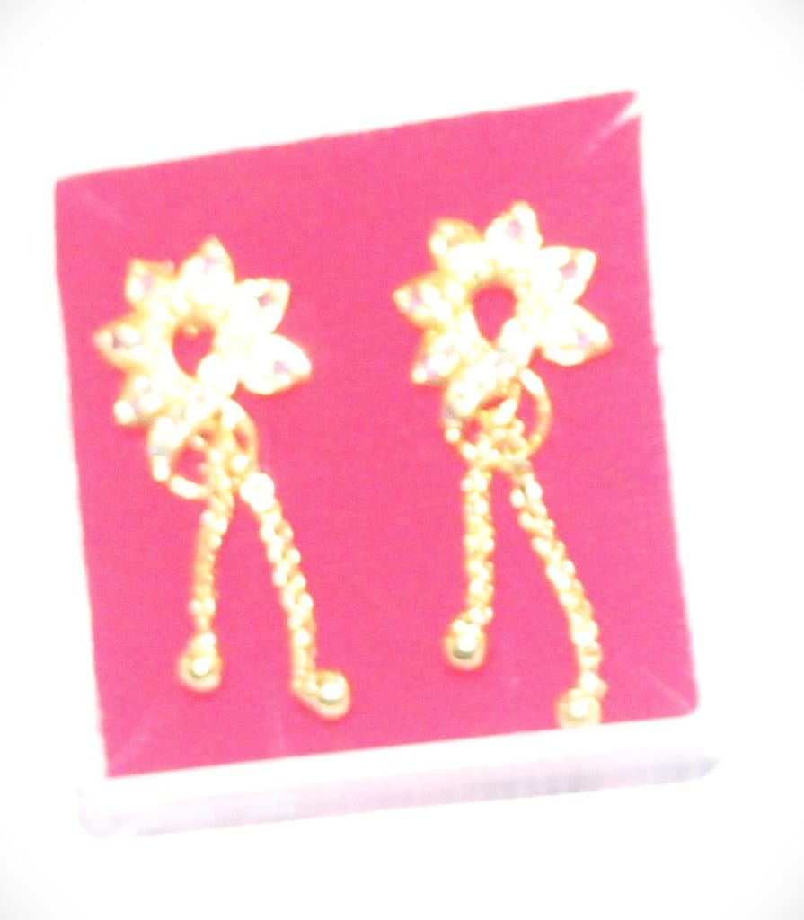 Gold Plated Kundan and Pearl Drop Earrings