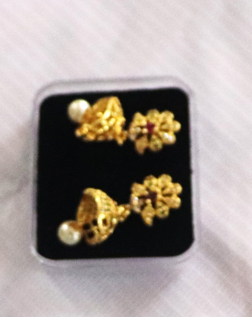 Pearl and Cubic Zirconia Flower-Shaped Drop Earrings