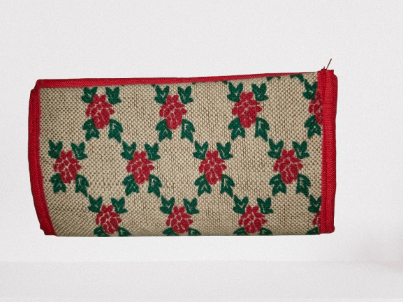 Red and Green Floral Jute Clutch - Handbags | Buy online on ZillyBuy