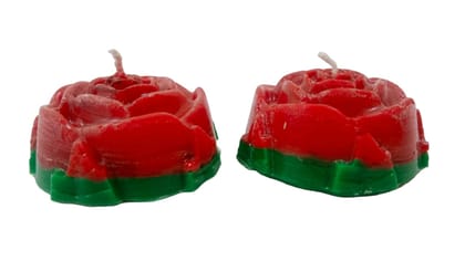 Pair of Red Rose Shaped Candles Pair of Red Rose Shaped Candles