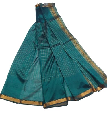 Green Saree with Golden Border