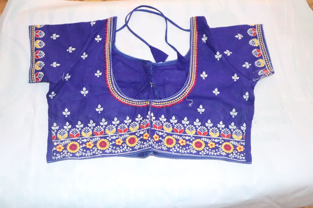 Halter Neck Blouse with Floral Embroidery