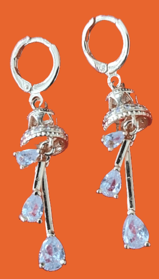 925 Sterling Silver Teardrop Cubic Zirconia Dangle Earrings