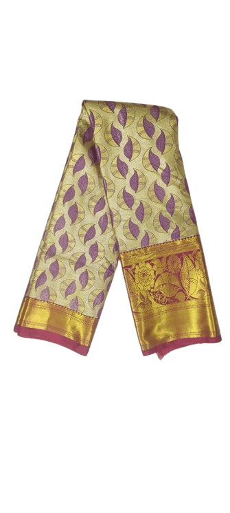 Cream color traditional silk saree with zari border - Sarees | Buy online on ZillyBuy