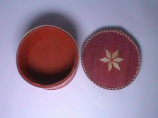 Handcrafted Pink Rattan Box with Star Design