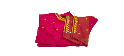 Girls' Pink and Orange Embroidered Lehenga Choli