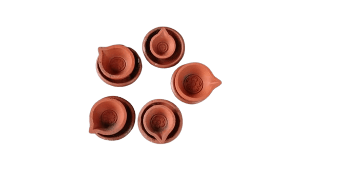 Handmade Clay Diya Oil Lamps for Diwali Decoration - Set of 6