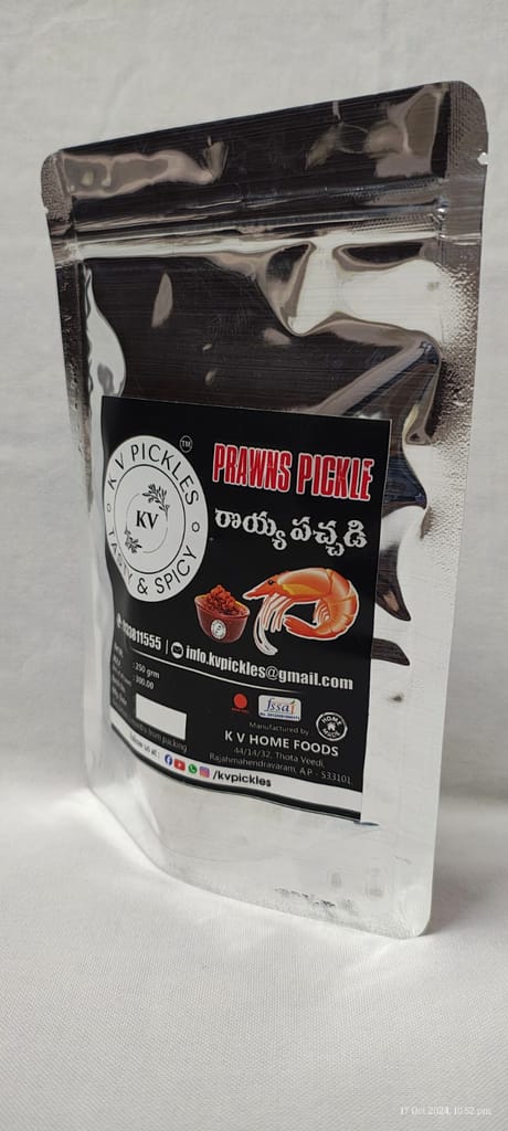 KV Home Foods Spicy Prawn Pickle - 250g