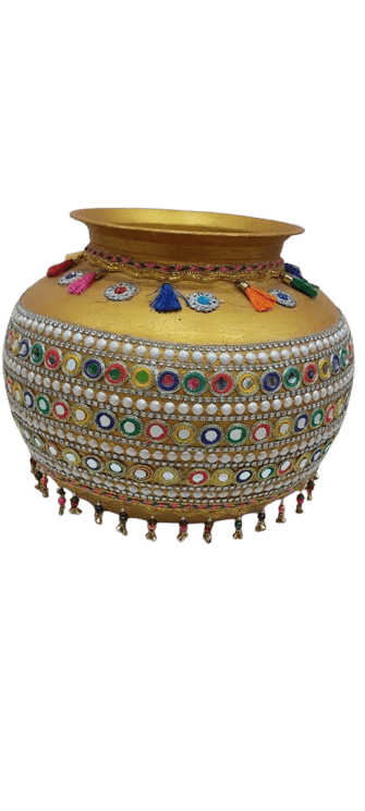 Designer Matka Kalash with Mirror Work for Wedding and Festival Decoration - Pooja Needs | Buy online on ZillyBuy