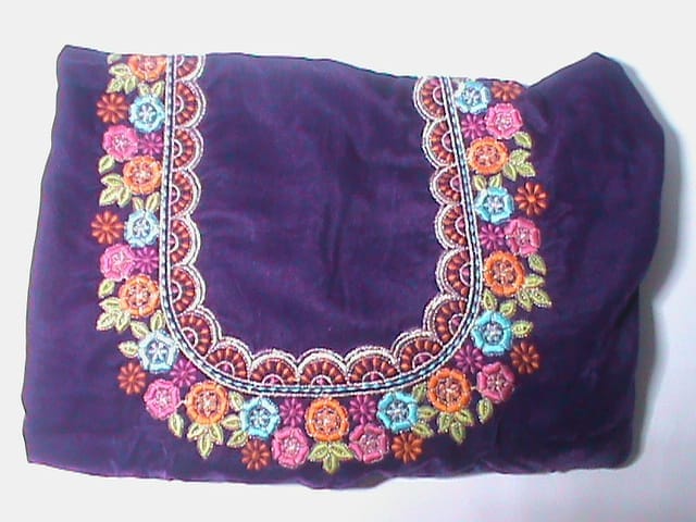 Embroidered Velvet Blouse Piece