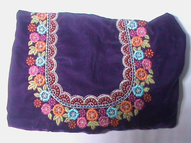 Embroidered Velvet Blouse Piece