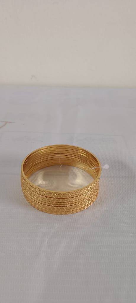 Gold Plated Textured Bangle Set of 12 - Bangles & Bracelets | Buy online on ZillyBuy