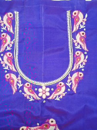 Zardozi Hand Embroidered Blouse Design With Stone Work