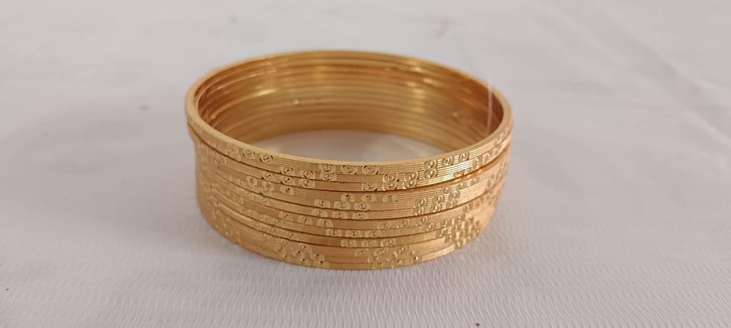 Gold Plated Engraved Bangle Set of 4 - Bangles & Bracelets | Buy online on ZillyBuy