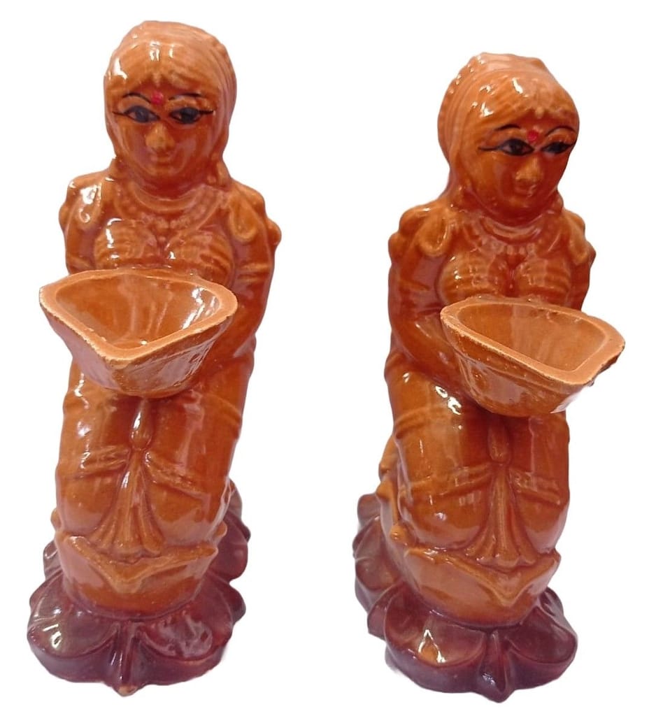 Dancing Women Tealight Candle Holder - Set of 2 - Pooja Needs | Buy online on ZillyBuy