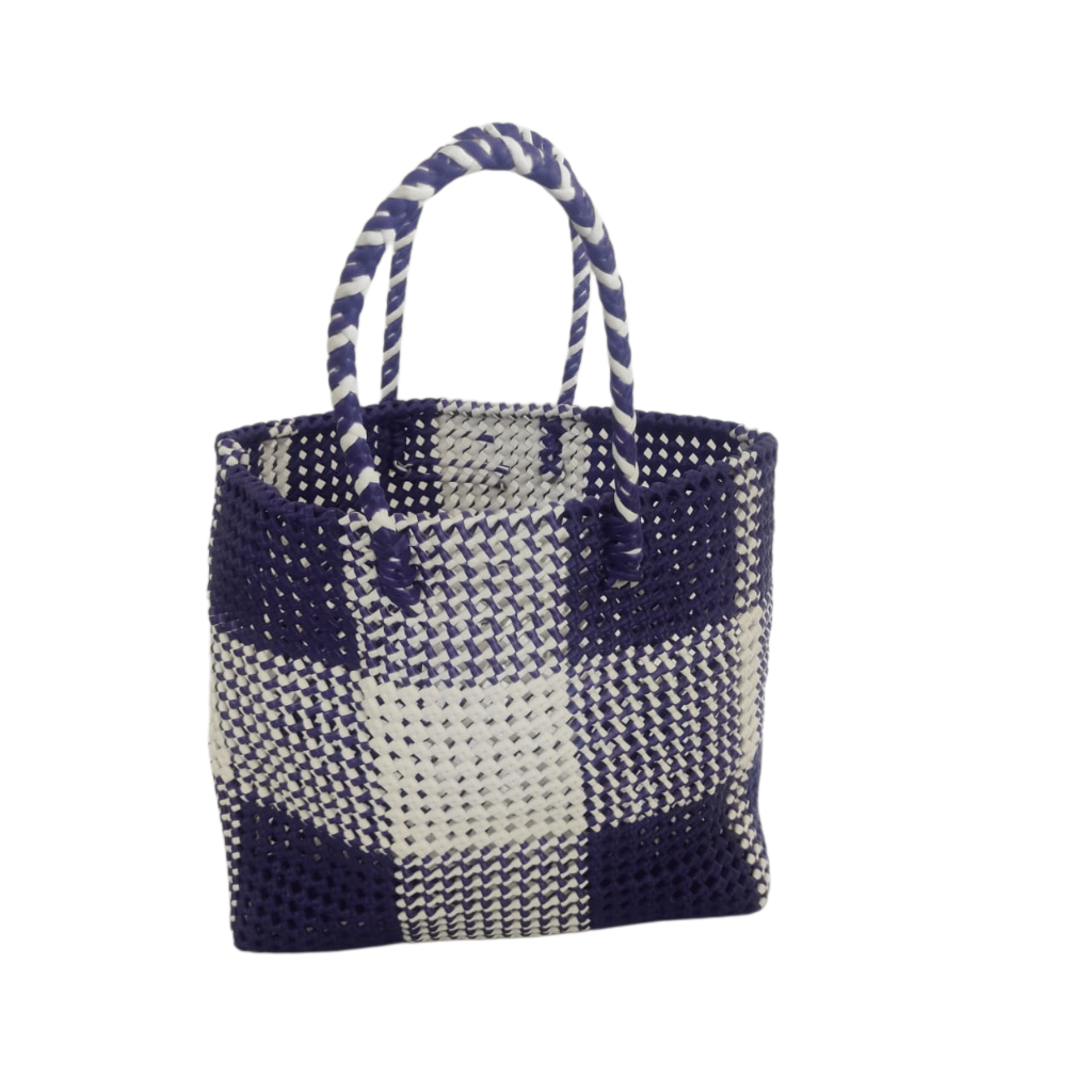 Purple and White Handwoven Market Tote - Handbags | Buy online on ZillyBuy