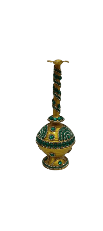 Golden and green traditional Indian wedding water sprinkler