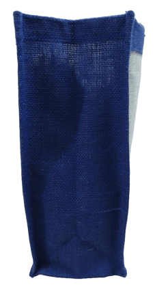 Blue Jute Tote Bag with White Trim Blue Jute Tote Bag with White Trim