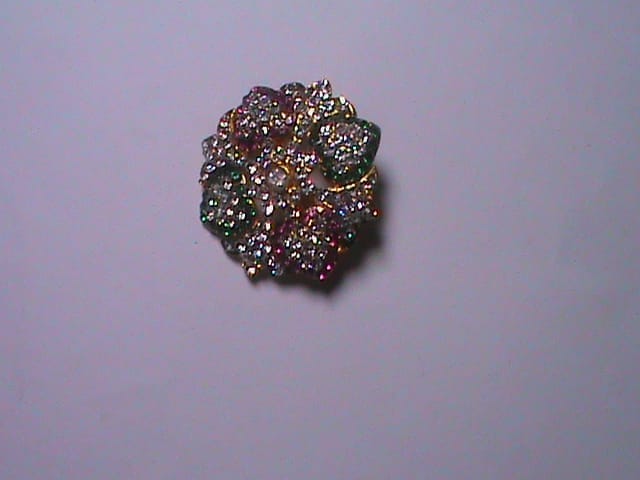 "Stunning Cubic Zirconia Flower Brooch Pin for Women in Gold Plated Alloy"