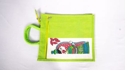 Handmade Jute Bag with Colorful Embroidery