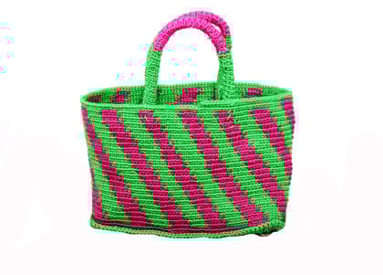 Handwoven Striped Tote Bag