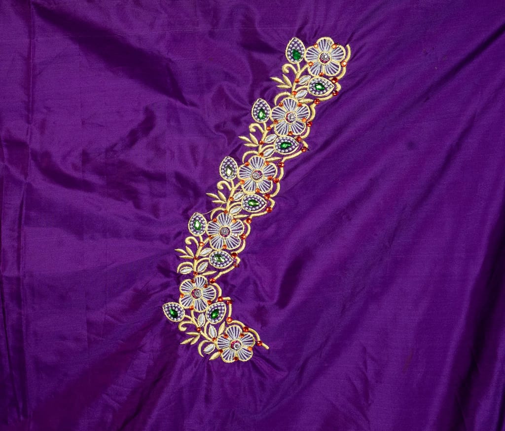 Blouse Design With Zari And Stone Work