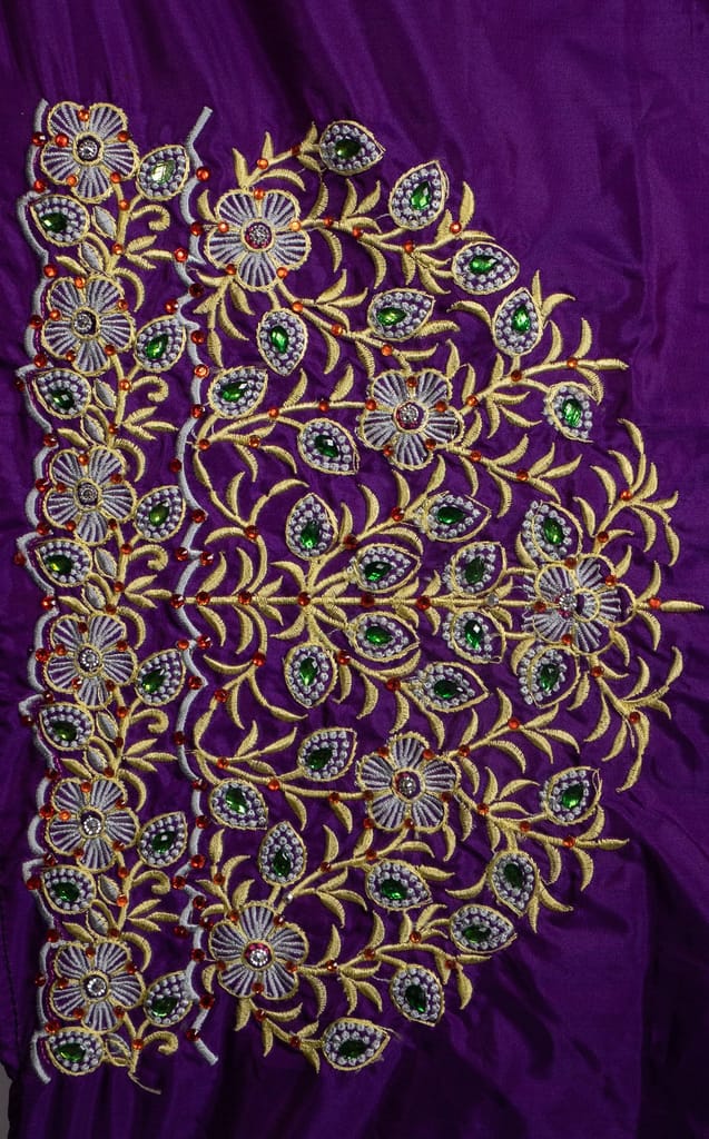 Blouse Design With Zari And Stone Work