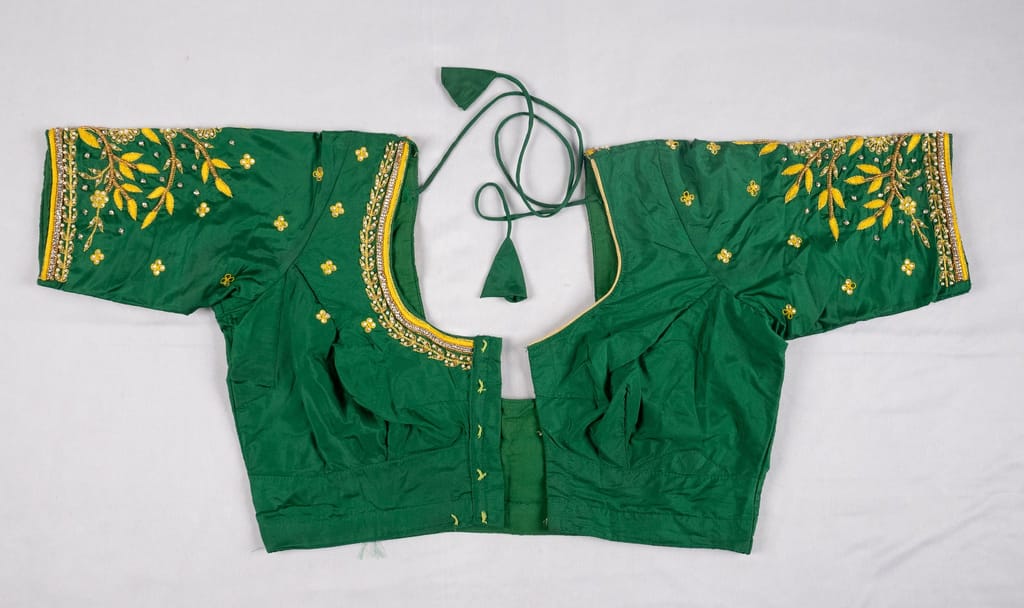 Green blouse with yellow embroidery