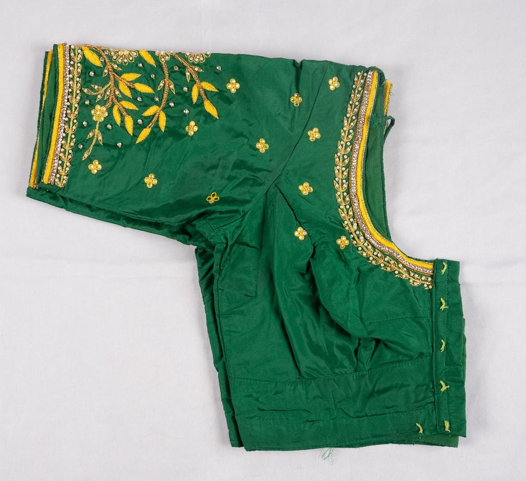 Green blouse with yellow embroidery