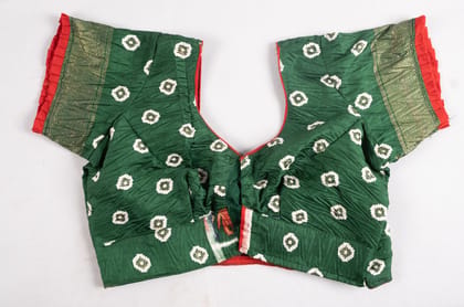 Green Banarasi Silk Saree Blouse