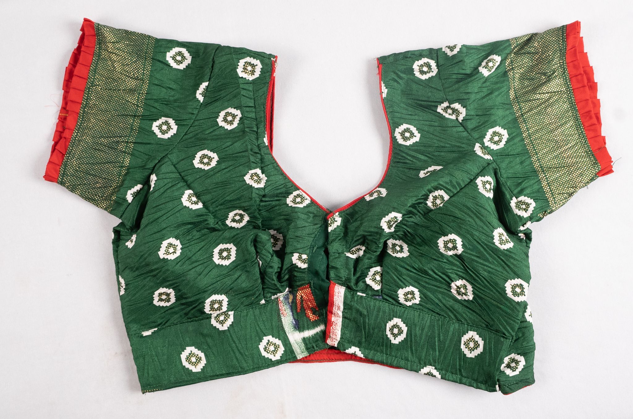 Green Banarasi Silk Saree Blouse