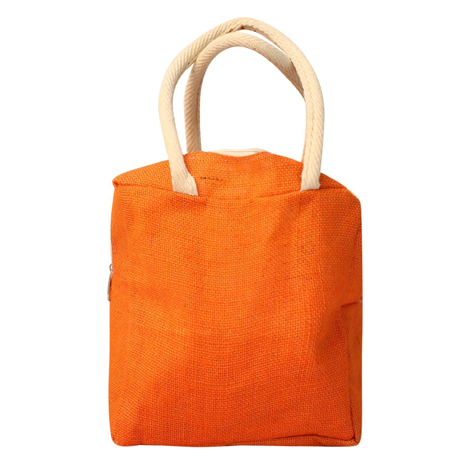Handcrafted Jute Bag, Red Jute Hanbag, Multipurpose Bag, Lunch Bag, (NULM-Tirupati-8)