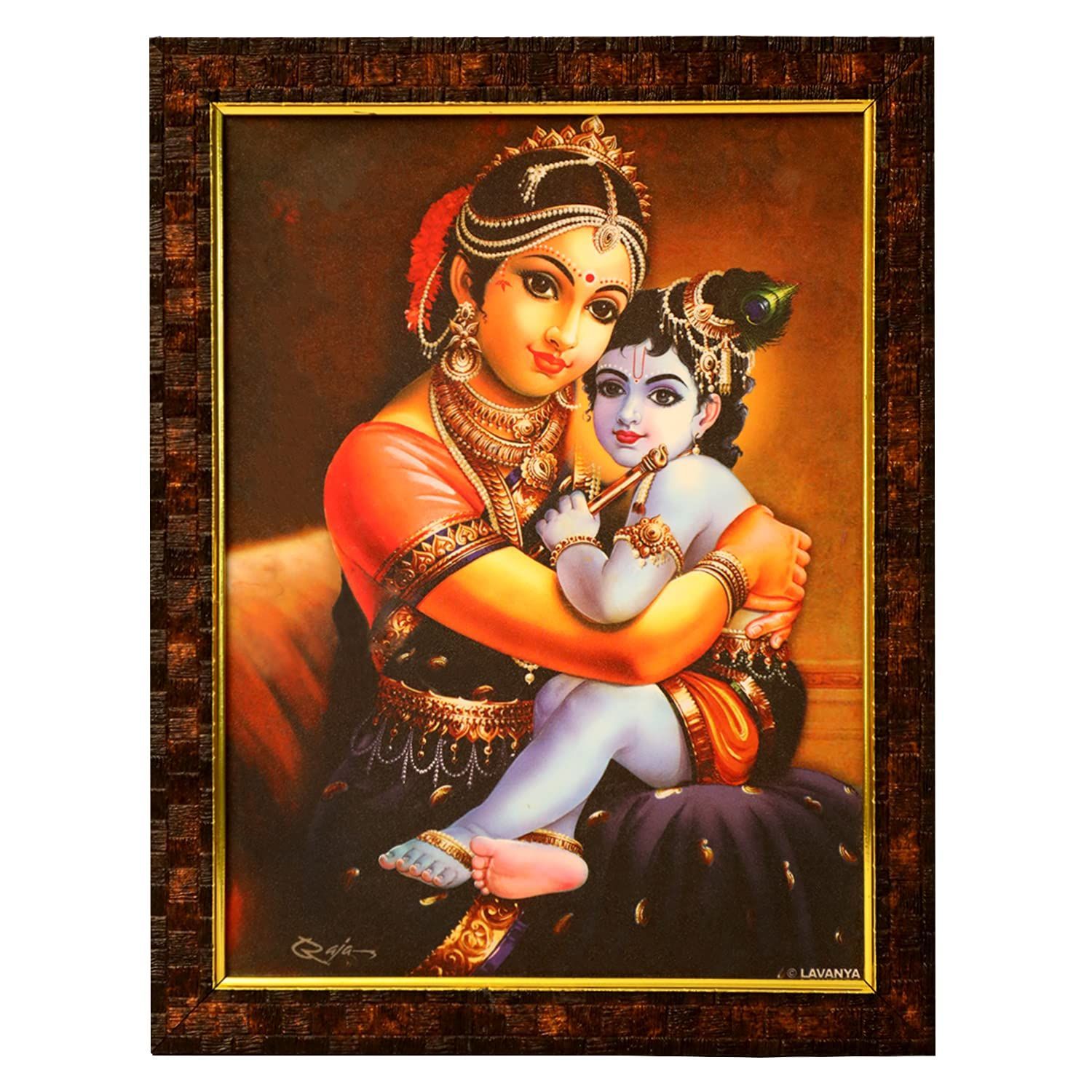 Bal Krishna Glass Photo Frame, Hancrafted Glass Photo Frame, (NULM-Tirupati-35), (27 x 5 x 34)cm