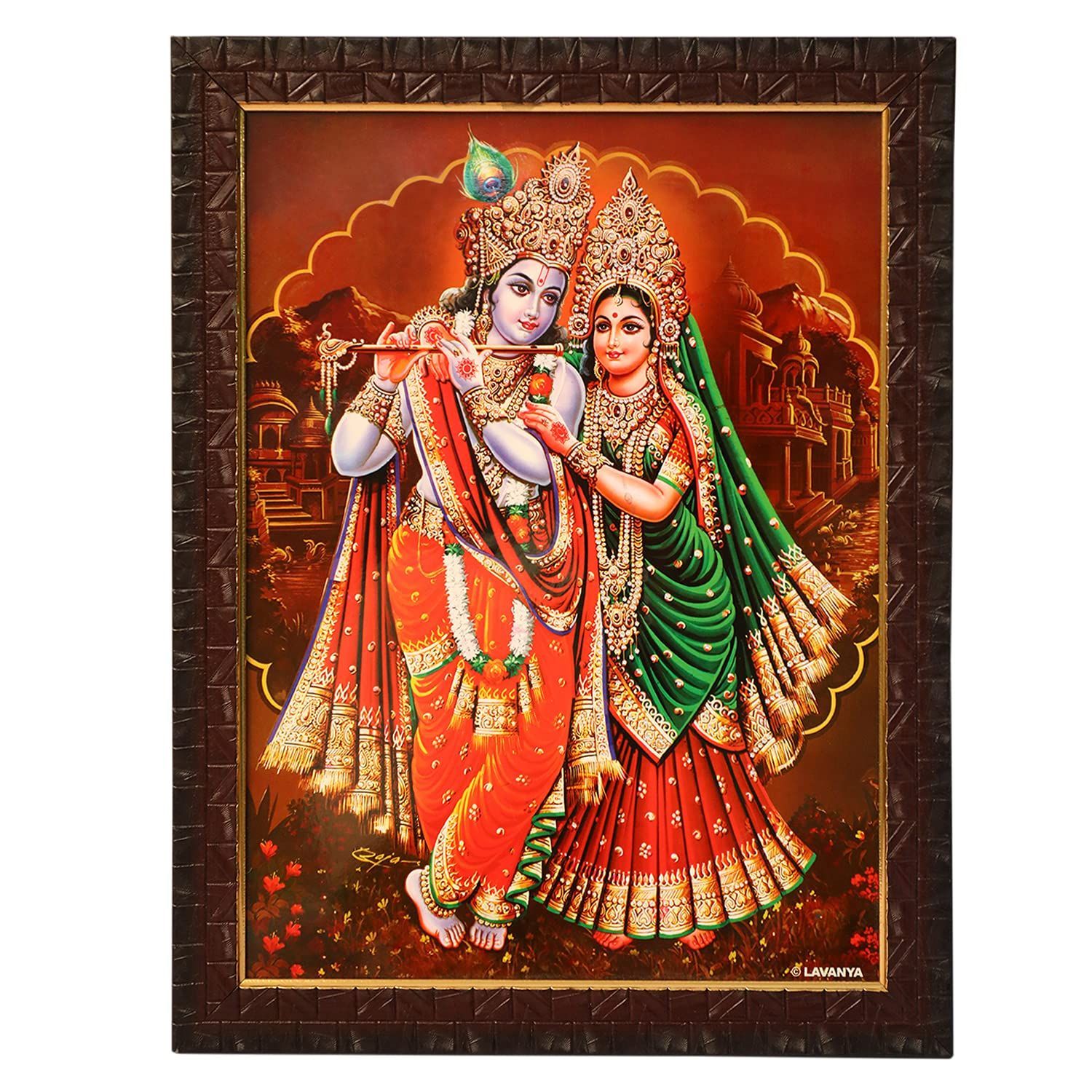 Radha Krishan Wooden Photo Frame