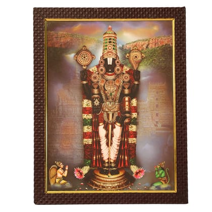 Bhagwan Tirupati Balaji Wooden Photo Frame, Handcrafted Wooden Photo Frame, Photo Frame, (NULM-Tirupati-23)