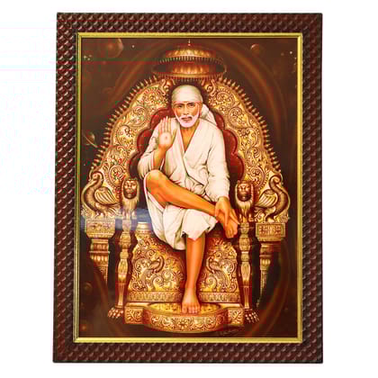 Sai Baba Wooden Photo Frame, Hancrafted Wooden Photo Frame, (NULM-Tirupati-20)