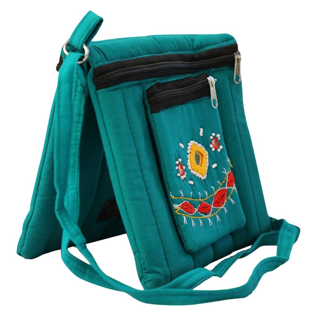 Women Handbag Banjara Traditional Side Bag Purse Cotton Handmade Green