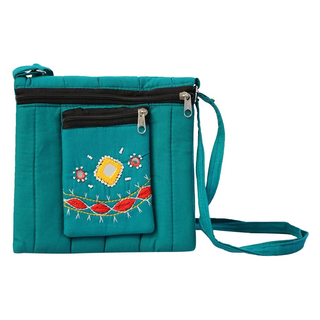 Women Handbag Banjara Traditional Side Bag Purse Cotton Handmade Green